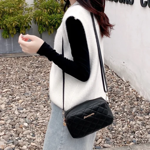 Tassel Small Messenger Bag with Trendy Lingge Embroidery for Women - Image 5