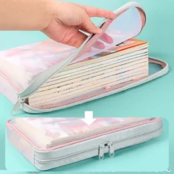Alternative view of A4 Double-Layer Mesh Zipper Storage Bag - Large Capacity Organizer for Office and School Supplies