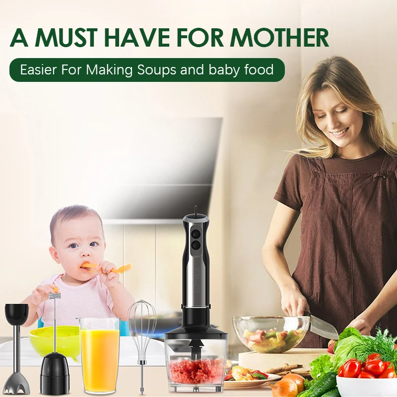 Wancle 1000W 5-in-1 Electric Immersion Hand Blender - Image 6