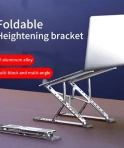 Adjustable Aluminum Laptop Stand for MacBook and Tablets - Folding Design for Heat Dissipation