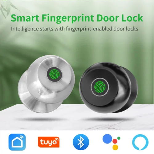 Smart Fingerprint Bluetooth Door Lock with Tuya App Control and USB Charging