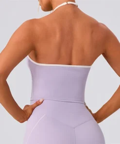 Alternative view of TRY TO BN Sports Vest Yoga Top Underwear Contrasting Color Fitness Chest Pad Training Workout Bra Tight Femmes Gym Woman Clothes