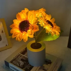 Alternative view of Rechargeable LED Night Light with Sunflower Design for Bedroom and Desk Decoration