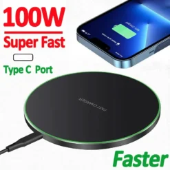 100W Fast Wireless Charger Pad with Efficient Charging for iPhone and Samsung Galaxy