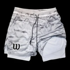 Men's Double Layer Running Shorts with Breathable Mesh for Sports and Gym Activities