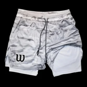 Men's Double Layer Running Shorts with Breathable Mesh for Sports and Gym Activities - photo color, M
