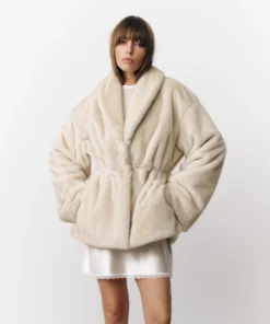 Fashion Mixed Color Long Coat for Women - Elegant Lapel Collar Overcoat with Full Sleeves, Winter Faux Fur Jacket