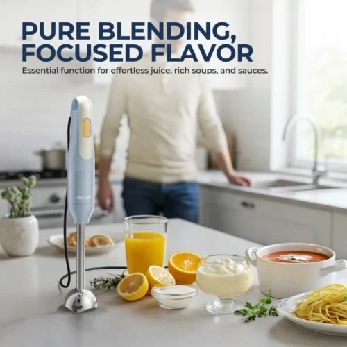 Alternative view of ROUNY Handheld Immersion Blender, Light Blue, Stainless Steel Blades