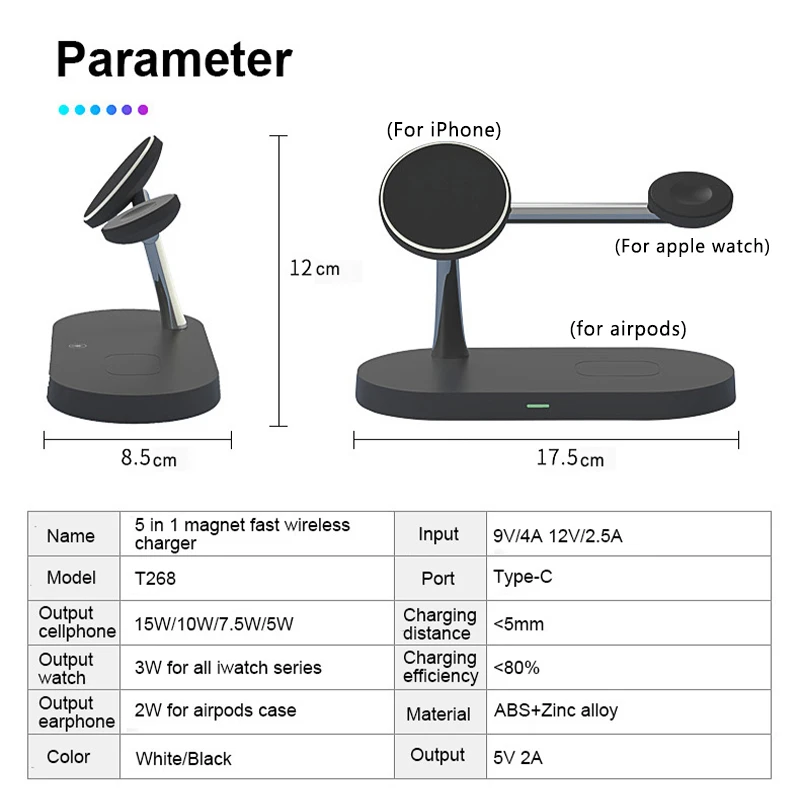 3-in-1 Wireless Charger Stand for iPhone, Apple Watch, and AirPods - Fast Charging Station - Image 5