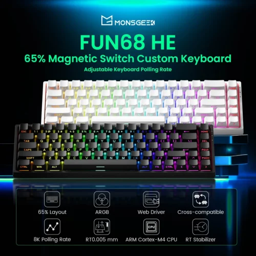 Alternative view of Akko MonsGeek FUN68 FUN60 PRO&MAX HE Magnetic Keyboard 60% 65% Gaming Keyboards Rapid Trigger 8K Custom Keyboard Gamer Esports