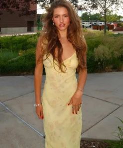 Cryptographic Floral Print Plunge Maxi Dress - Backless Summer Beachwear