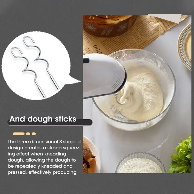 Electric Handheld Mixer with 7-Speed Settings - Ideal for Baking and Whipping Dough, Cream, and Eggs - Image 5