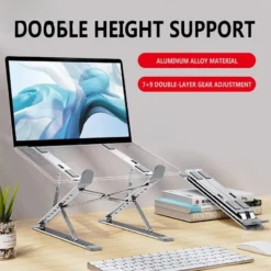 Alternative view of Adjustable Aluminum Laptop Stand with Foldable Design for MacBook and Tablets