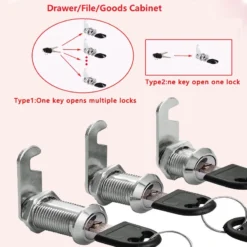 Drawer Cabinet Locks with 2 Keys - Secure Furniture Hardware for Office and Home Use