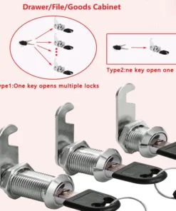 Drawer Cabinet Locks with 2 Keys - Furniture Hardware for Office and Home