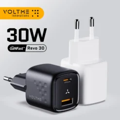 VOLTME 30W GaN USB C Fast Charger with Dual Ports for iPhone, iPad, and Xiaomi