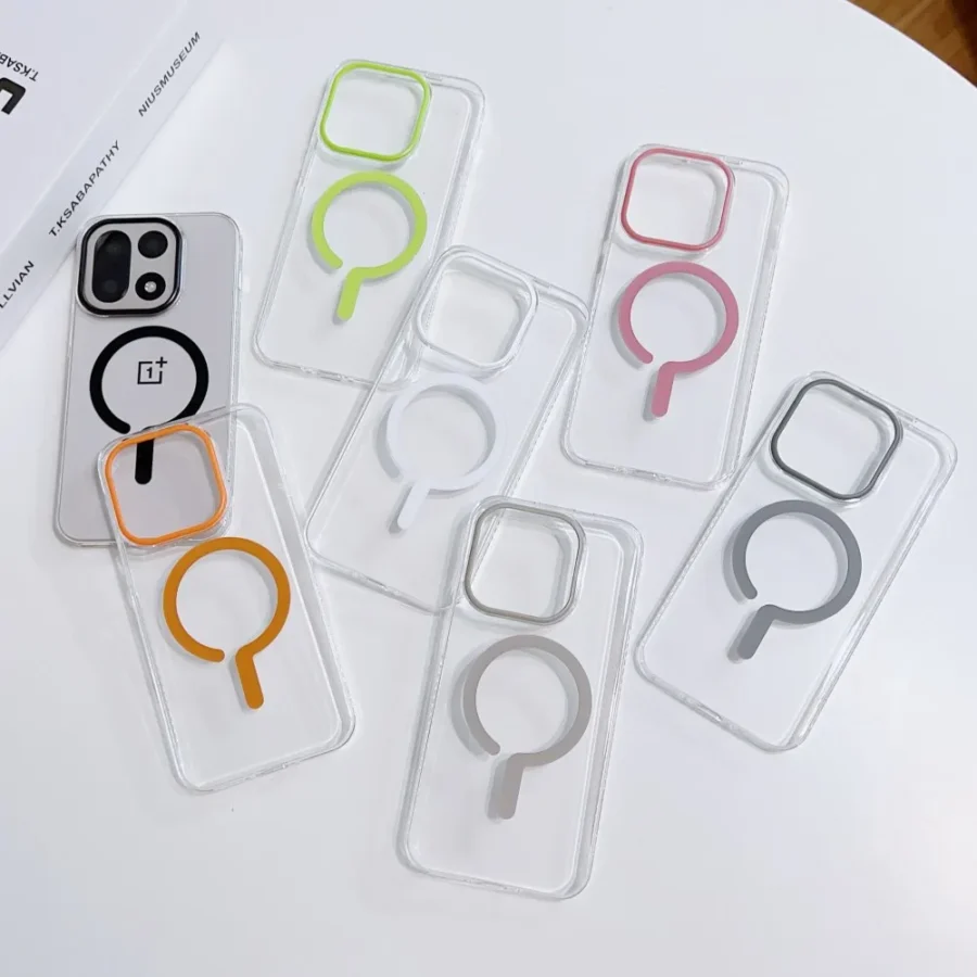 For OnePlus 15 Case Hard PC Transparent Magnetic wireless charging Protective Back Cover Case For OnePlus15 One Plus 15 Shell - Image 2