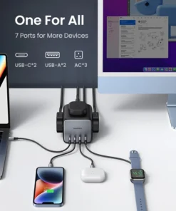 Alternative view of UGREEN 65W GaN Charger Desktop Charging Station USB C Power Strip Fast Charger for Laptop Macbook iPhone 17 16 Android Phone