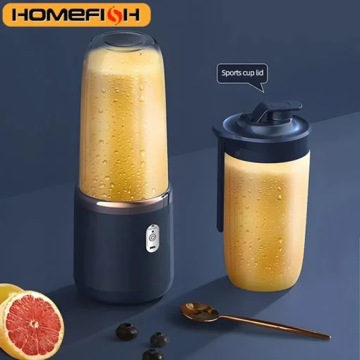 Portable Electric Juicer and Smoothie Blender - 400ml, USB Rechargeable for Fruit and Citrus Lovers - Image 3