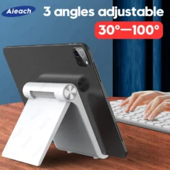 Adjustable Tablet Stand with Folding Bracket for 7.9 to 11 Inch iPad, Xiaomi, and Samsung Devices