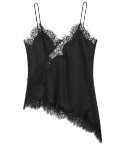 Alternative view of HXAO Lace Asymmetrical Top Women Tanks & Camis Summer 2025 Black Slip Sleeveless Top Ladies y2k Backless Off Shoulder Camisole
