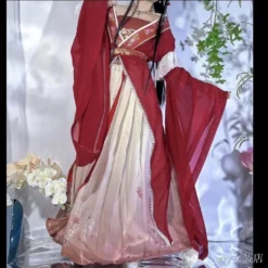 Alternative view of Hanfu Dress for Women with Big Sleeves - Elegant Embroidered Autumn/Winter Costume