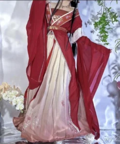 Alternative view of Elegant Women's Traditional Chinese Hanfu Dress with Big Sleeves - Embroidered Autumn/Winter Costume