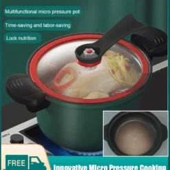 Alternative view of 3L Non-Stick Pressure Cooker for Cooking Soup, Meat, and Rice at Home