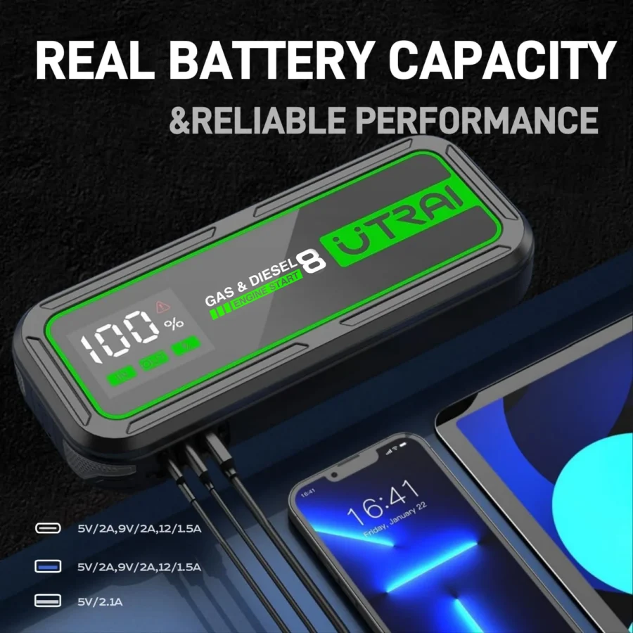UTRAI Car Jump Starter Power Bank 6000A 20000mAh Starting Device Auto Emergency Battery Booster Jump Starter Car Battery Starter - Image 3
