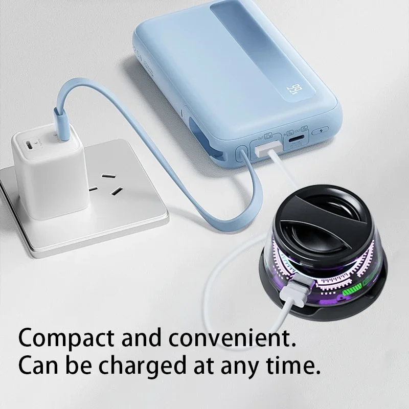 HOMEFISH Portable Bluetooth Speaker with RGB Lighting and Phone Holder - 7 Hours Playback - Image 3