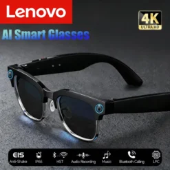 Lenovo 4K HD AI Smart Glasses with Multifunctional Camera and Bluetooth for Music and Translation