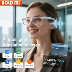 Smart Glasses with AI Translation in 100+ Languages and Bluetooth for Travelers