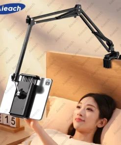Tablet Holder for Bed with 90cm Metal Arm - 360° Rotating Stand for 4.5-12.9 Inch Devices