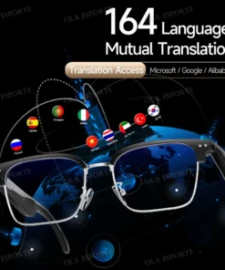 Alternative view of Fashion Smart Glasses Bluetooth call Voice Assistant Music Playback AI Intelligent Translation Glasses 170mAh Long Battery Life