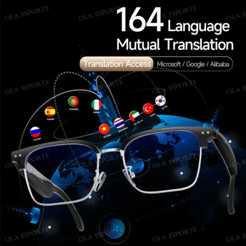 Alternative view of Fashion Smart Glasses Bluetooth call Voice Assistant Music Playback AI Intelligent Translation Glasses 170mAh Long Battery Life