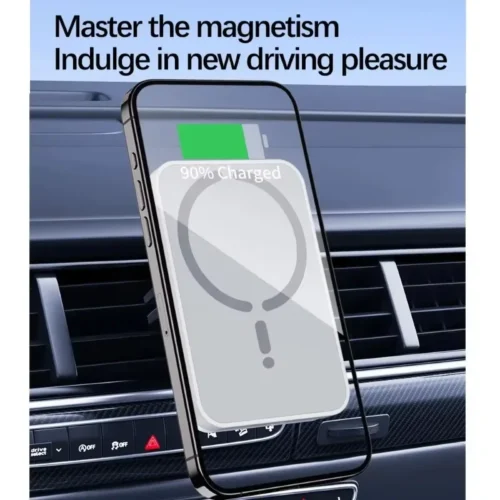Alternative view of 30W Magnetic Wireless Car Charger with Air Vent Clip for MagSafe iPhones