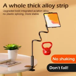 Flexible Gooseneck Tablet Stand with Adjustable Angle for iPad, Galaxy Tab, and Kindle Users