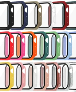 Tempered Glass+Cover For Apple watch Case 45mm 41mm 44mm 40mm 42mm Screen Protector Apple Watch Accessories serie 9 4 5 6 SE 7 8