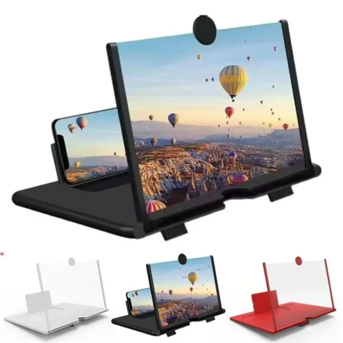 Screen Magnifier Version, Phone Projector with Extender, 3D HD Smartphone Amplifier, Foldable Stand, Adjustable Angle