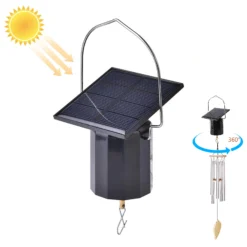 Solar Powered Wind Chimes with Eco-Friendly Spinner Hook for Outdoor Decor