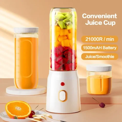 Portable 450ml USB Rechargeable Blender for Smoothies and Juices