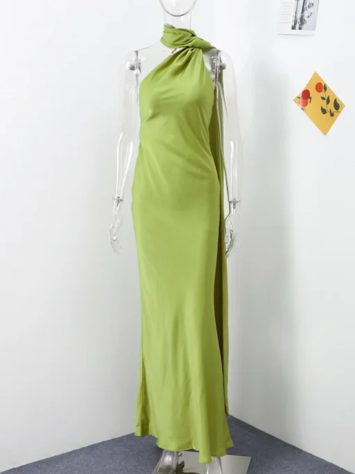 Halter Maxi Dress with Off Shoulder Design for Women - Image 4