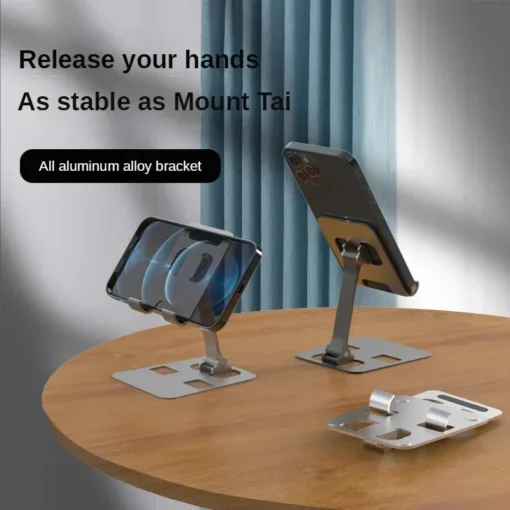 Foldable Desk Phone Holder with Adjustable Angle for iPhone and Tablets - Image 4