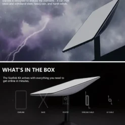 Starlink Satellite Internet Kit V2 with Rectangular Dish and Router for Home Use