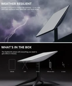 Yx Stock Original Starlink Satellite Internet Kit V2 With Rectangular Dish Router And Tubing ADPT.