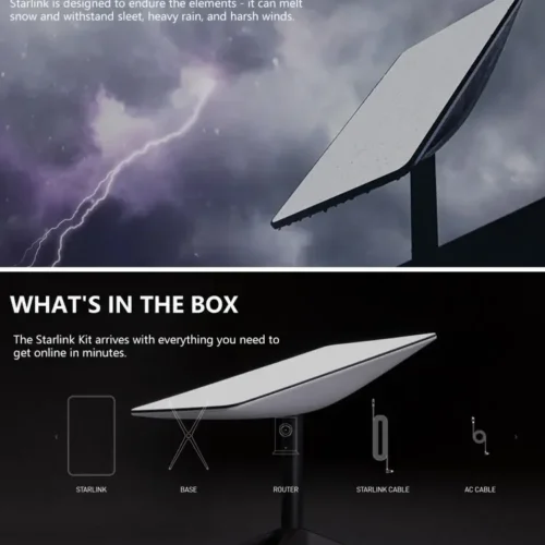 Yx Stock Original Starlink Satellite Internet Kit V2 With Rectangular Dish Router And Tubing ADPT.