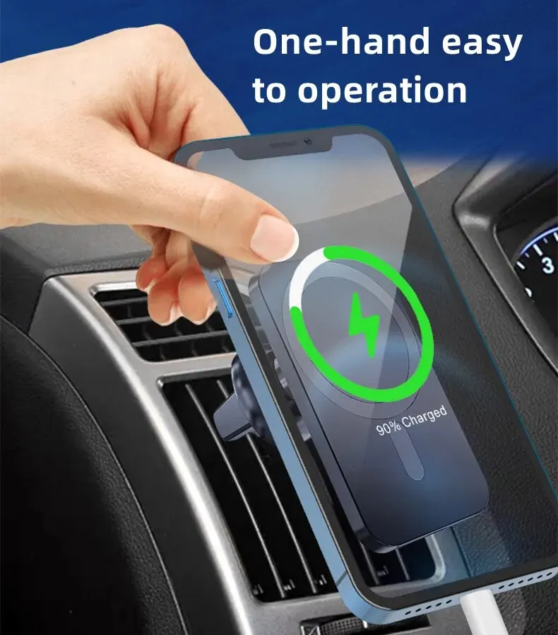 30W Magnetic Wireless Car Charger for iPhone - Fast Charging Phone Holder Stand - Image 6