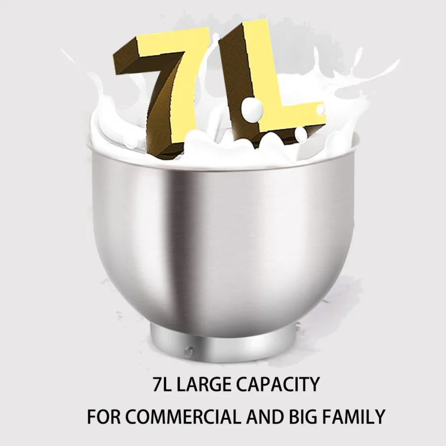 HPH2O 7L 1500W Electric Stand Mixer - Planetary Dough Blender for Home Use - Image 4