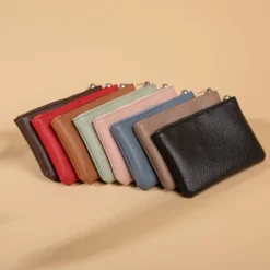 Fashion Women Zipper Short Wallet with Key Storage in High Quality PU for Ladies
