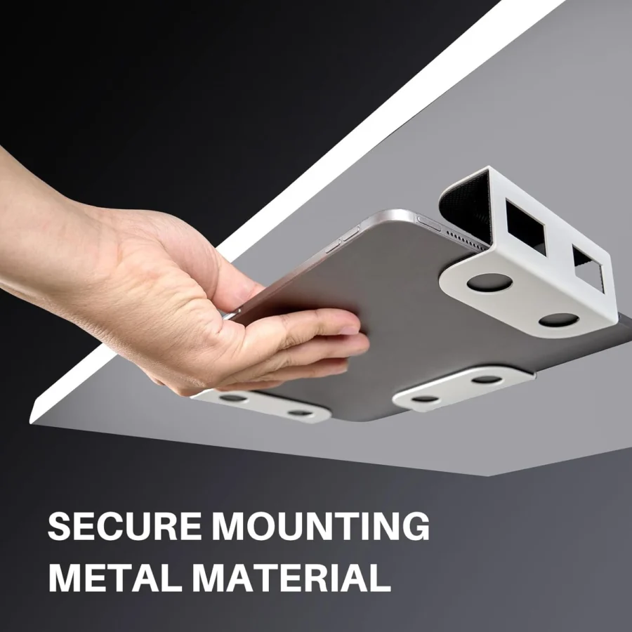 Under Desk Laptop Mount with Anti-Scratch Silicone Shelf - Image 3